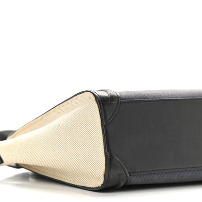Celine Canvas Smooth Calfskin Nano Tri-Color Luggage Navy Blue 8 of 11