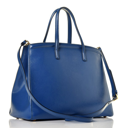 Prada Saffiano Vernice Shopping Tote Azzurro 4 of 10
