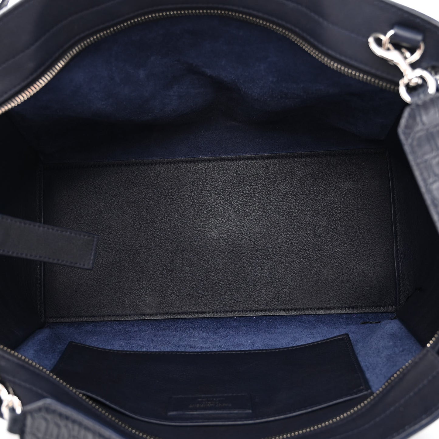 Calfskin Croc Embossed Small Monogram Downtown Cabas Blue