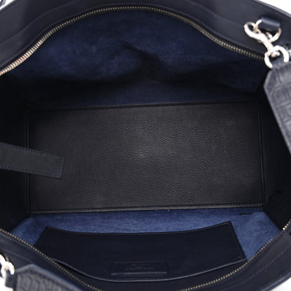 Saint Laurent Calfskin Croc Embossed Small Monogram Downtown Cabas Blue 5 of 9