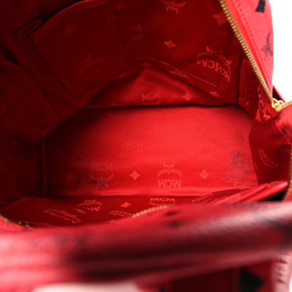 MCM Visetos Medium Sprinkle Stud Stark Backpack Red 5 of 11