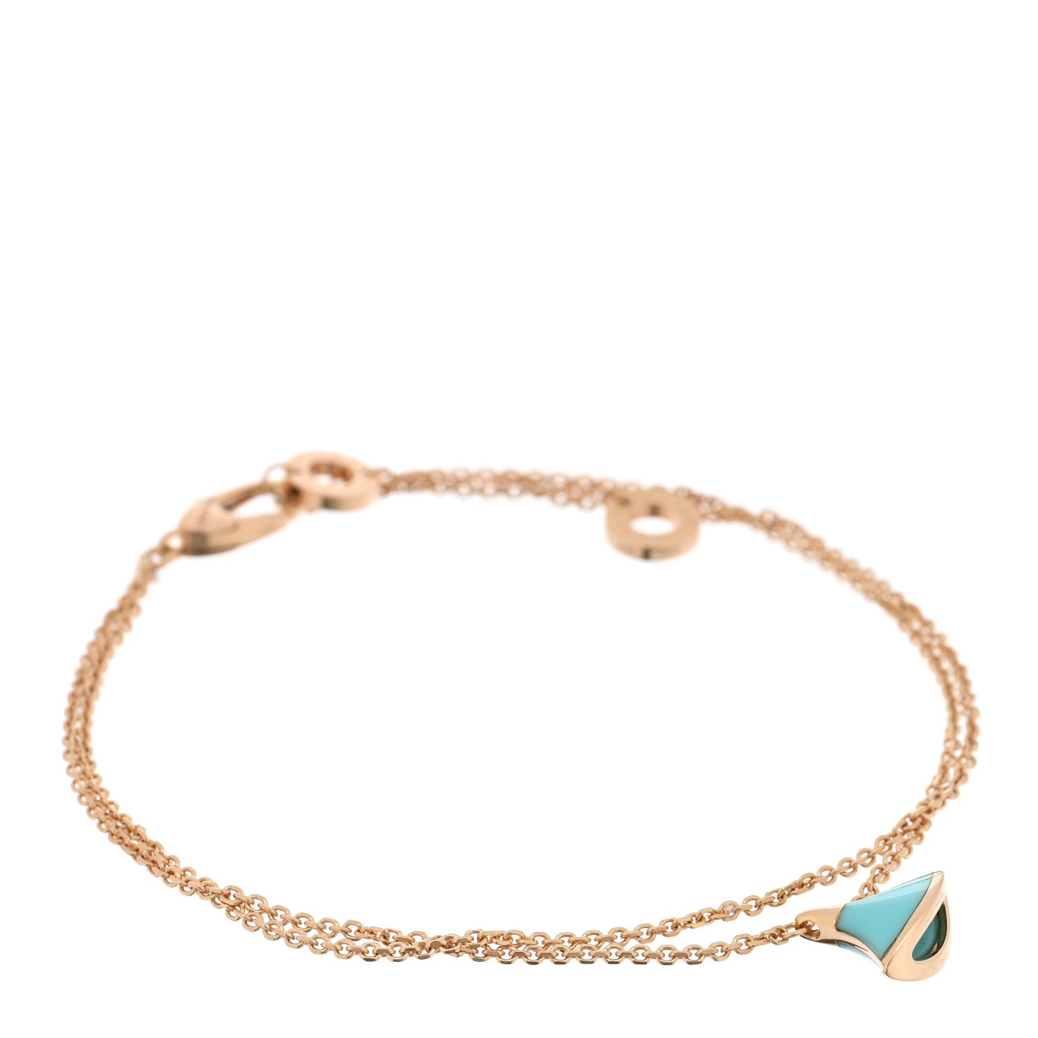 Bulgari 18K Rose Gold Turquoise Divas' Dream Bracelet ML 1 of 4