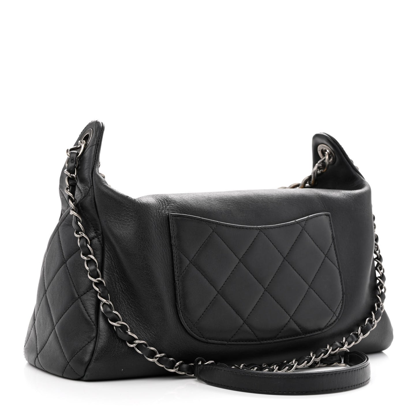Calfskin Chain 20s Signature Hobo Black