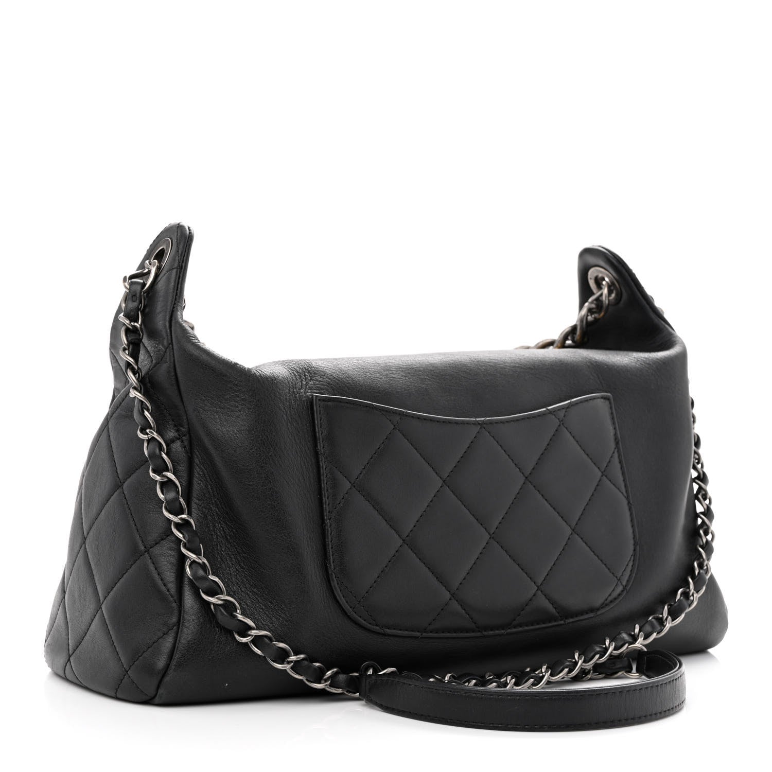 Chanel Calfskin Chain 20s Signature Hobo Black 3 of 12