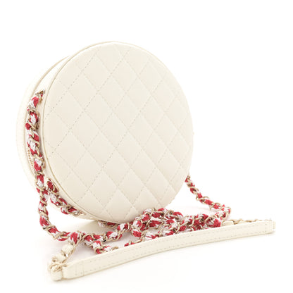 Chanel Lambskin Coco Lifesaver Round Bag Red White 3 of 12