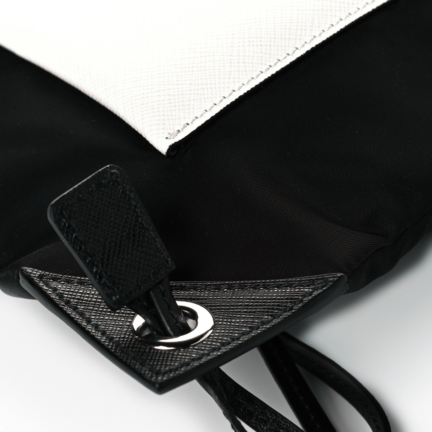 Prada Tessuto Nylon Bird Pocket Motif Drawstring Backpack Black 8 of 10