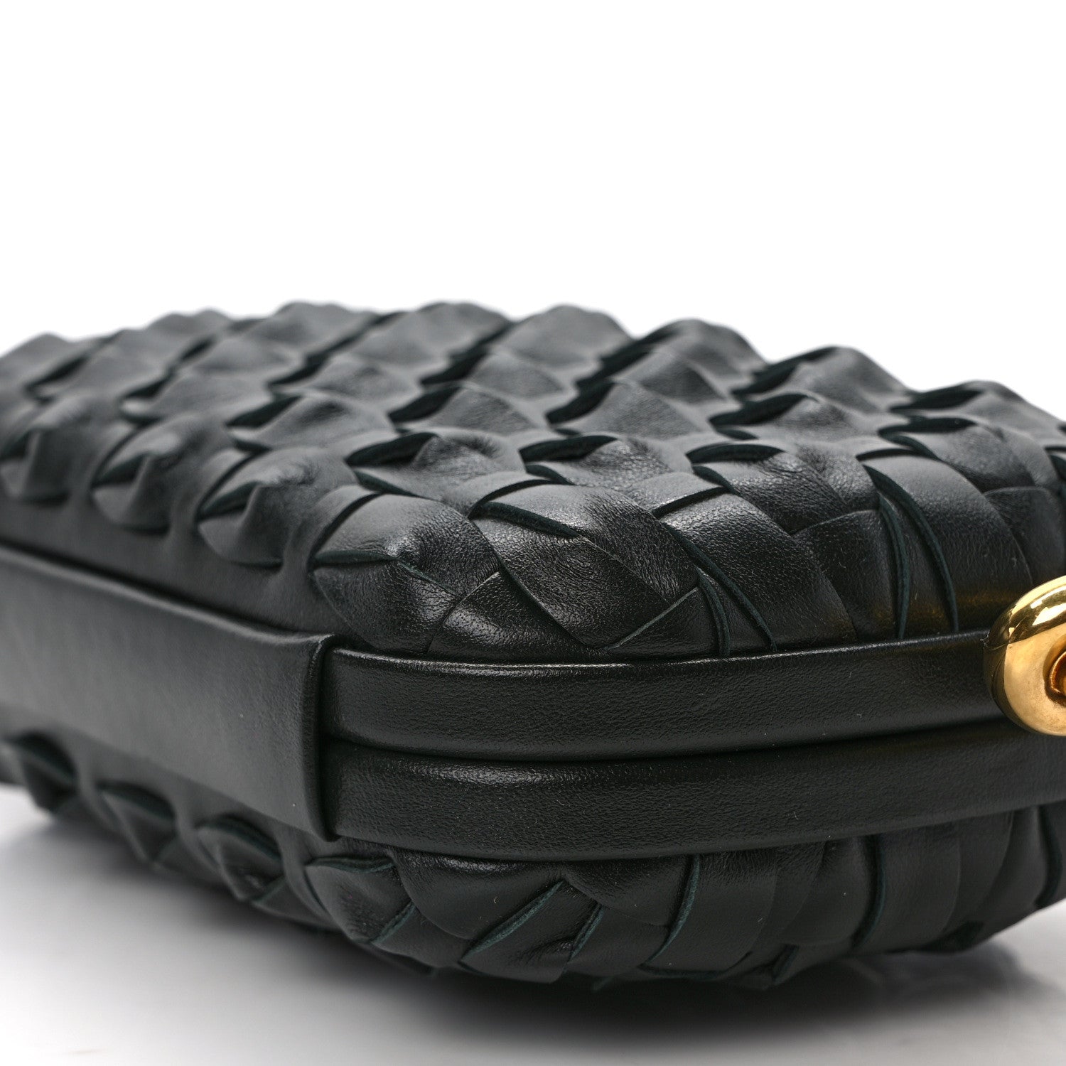 Bottega Veneta Grained Lambskin Intreccio Knot On Strap Dark Green 9 of 9