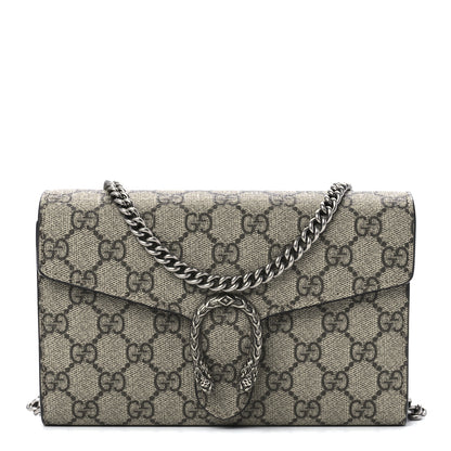 Gucci GG Supreme Monogram Mini Dionysus Chain Wallet Beige Taupe 1 of 12