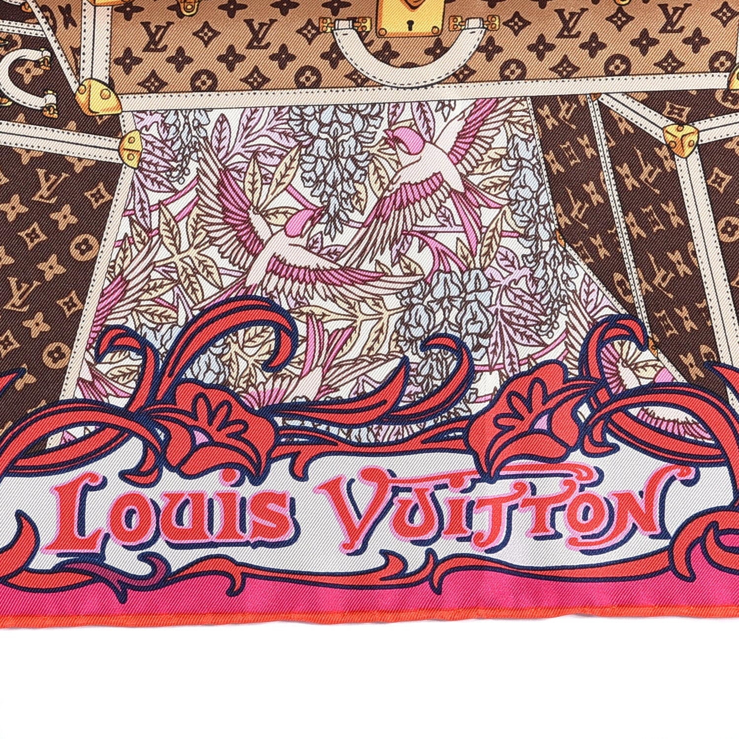 Louis Vuitton Silk Louis A Paris Square Scarf Fuchsia 2 of 3