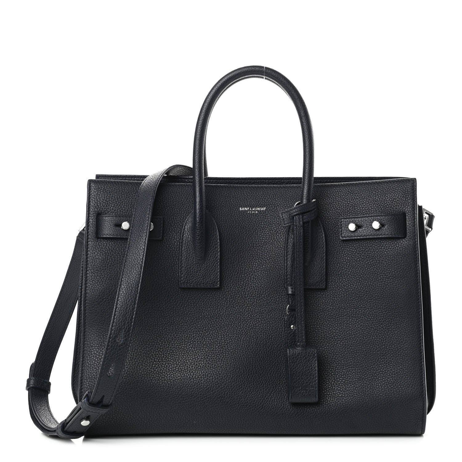 Saint Laurent Grained Calfskin Small Supple Sac De Jour Navy 1 of 9