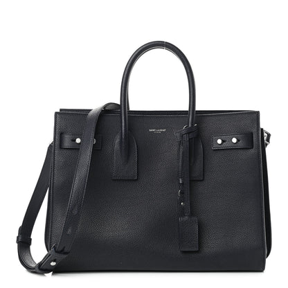 Saint Laurent Grained Calfskin Small Supple Sac De Jour Navy 1 of 9