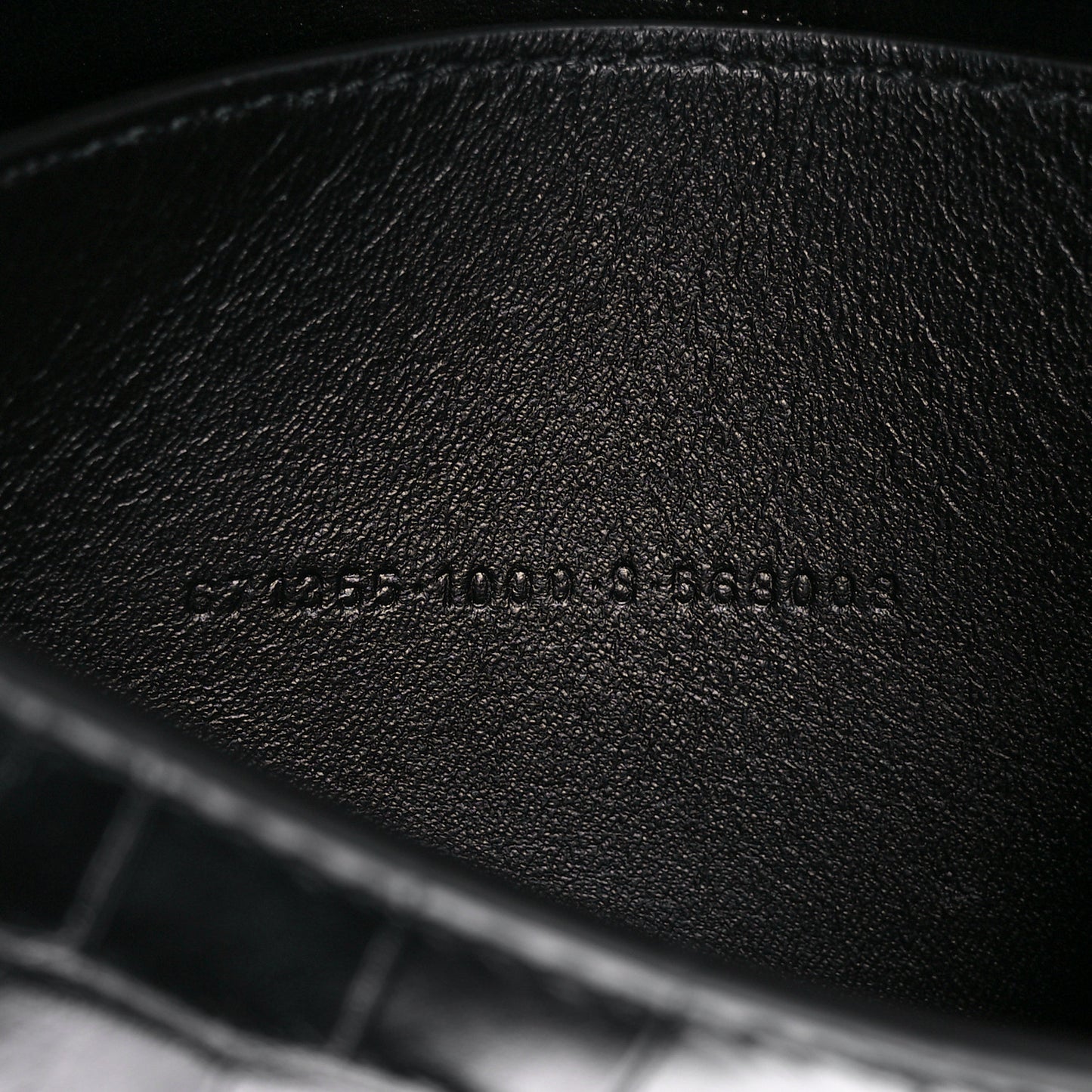 Extra Supple Calfskin Crocodile Embossed Monochrome XS Downtown Shoulder Bag Black