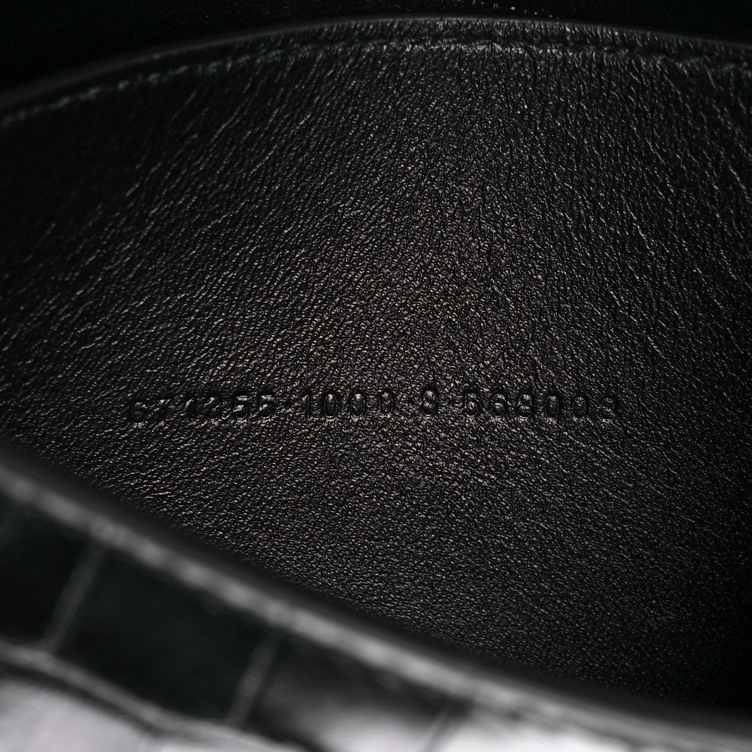 Balenciaga Extra Supple Calfskin Crocodile Embossed Monochrome XS Downtown Shoulder Bag Black 10 of 12