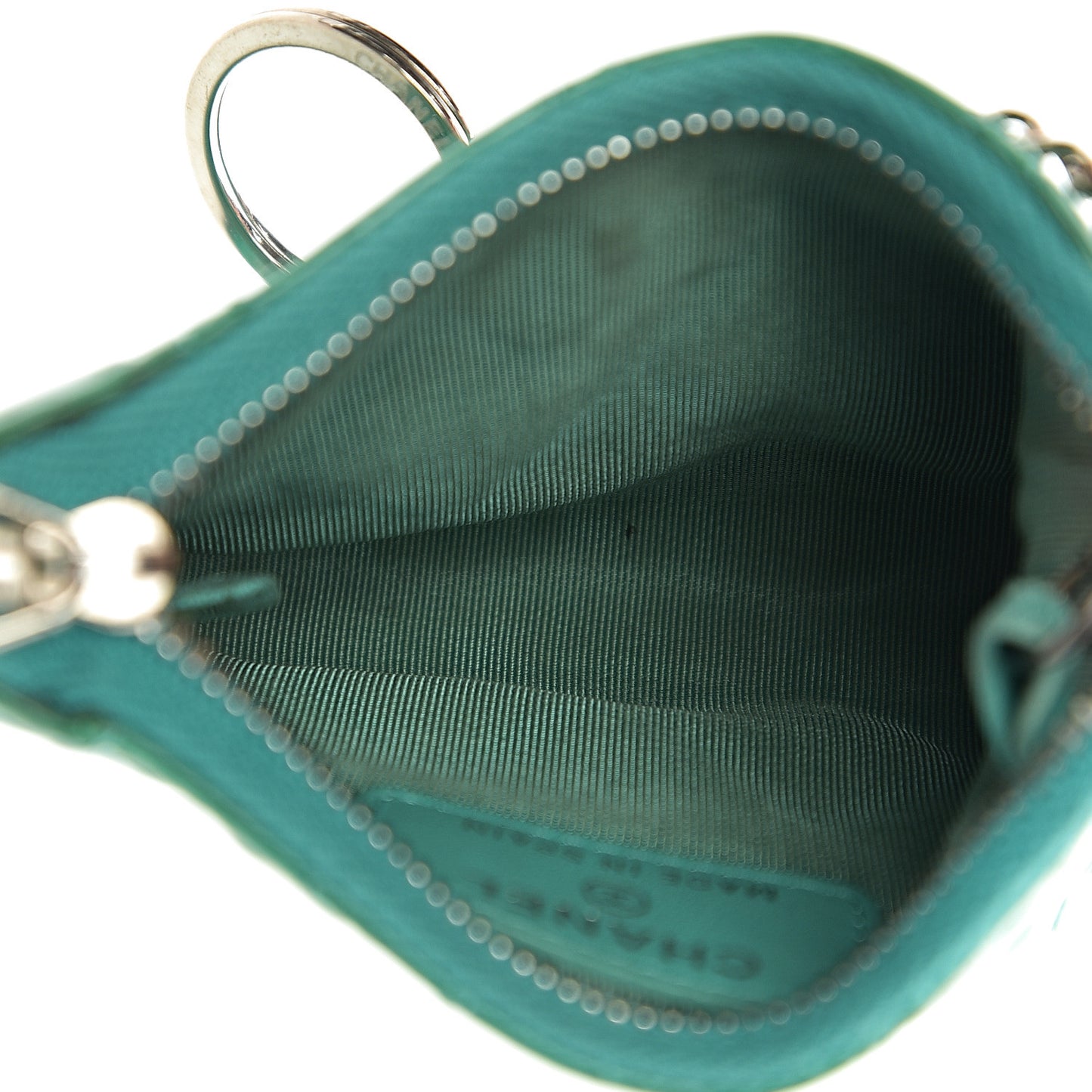 Patent Quilted Key Holder Case Green