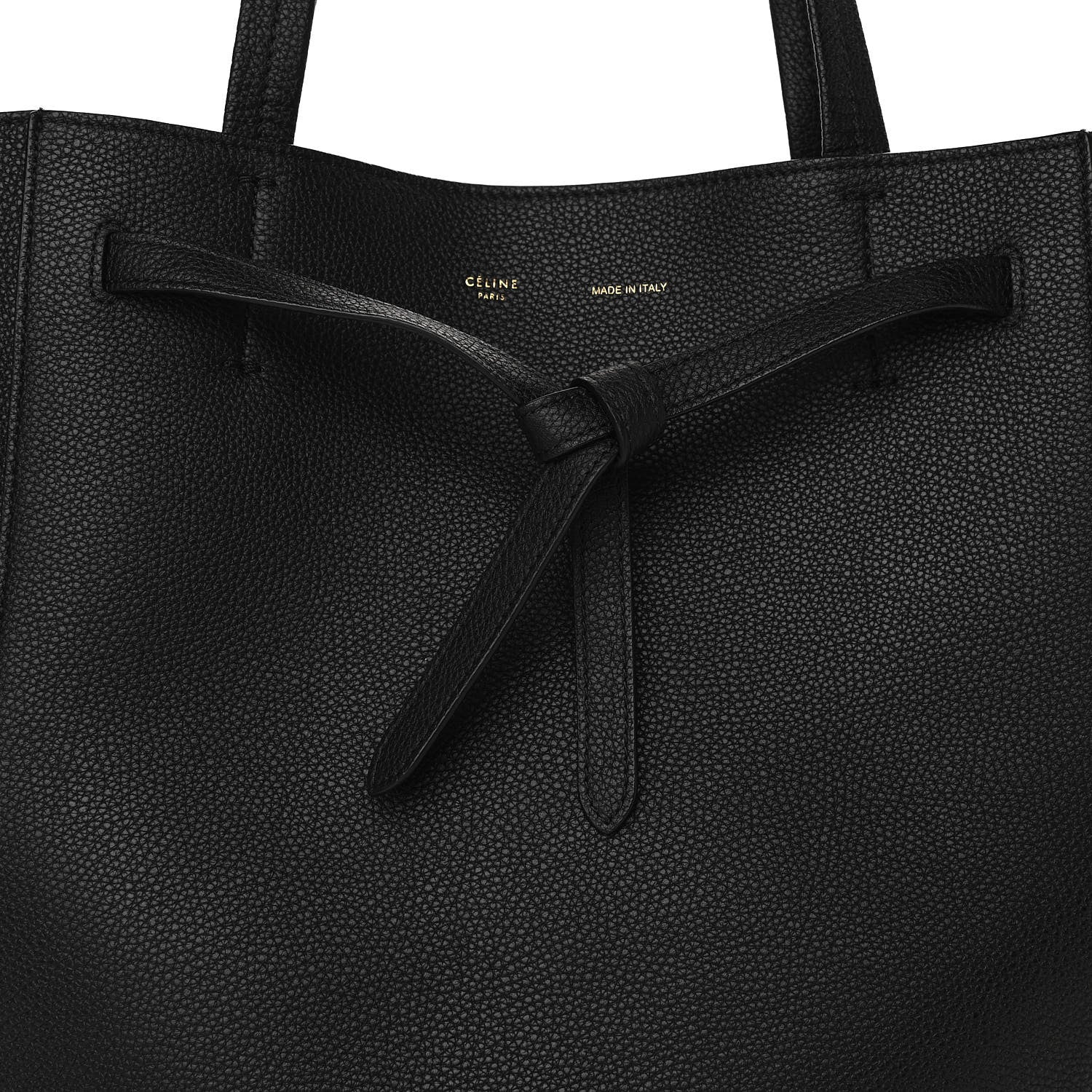 Celine Soft Grained Calfskin Medium Belt Cabas Phantom Black 8 of 11