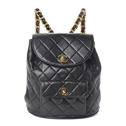 Chanel Lambskin Quilted Drawstring Backpack Black 1 of 10