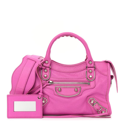 Balenciaga Chevre Silver Metallic Edge Hardware Mini City Rose Fluo 1 of 11