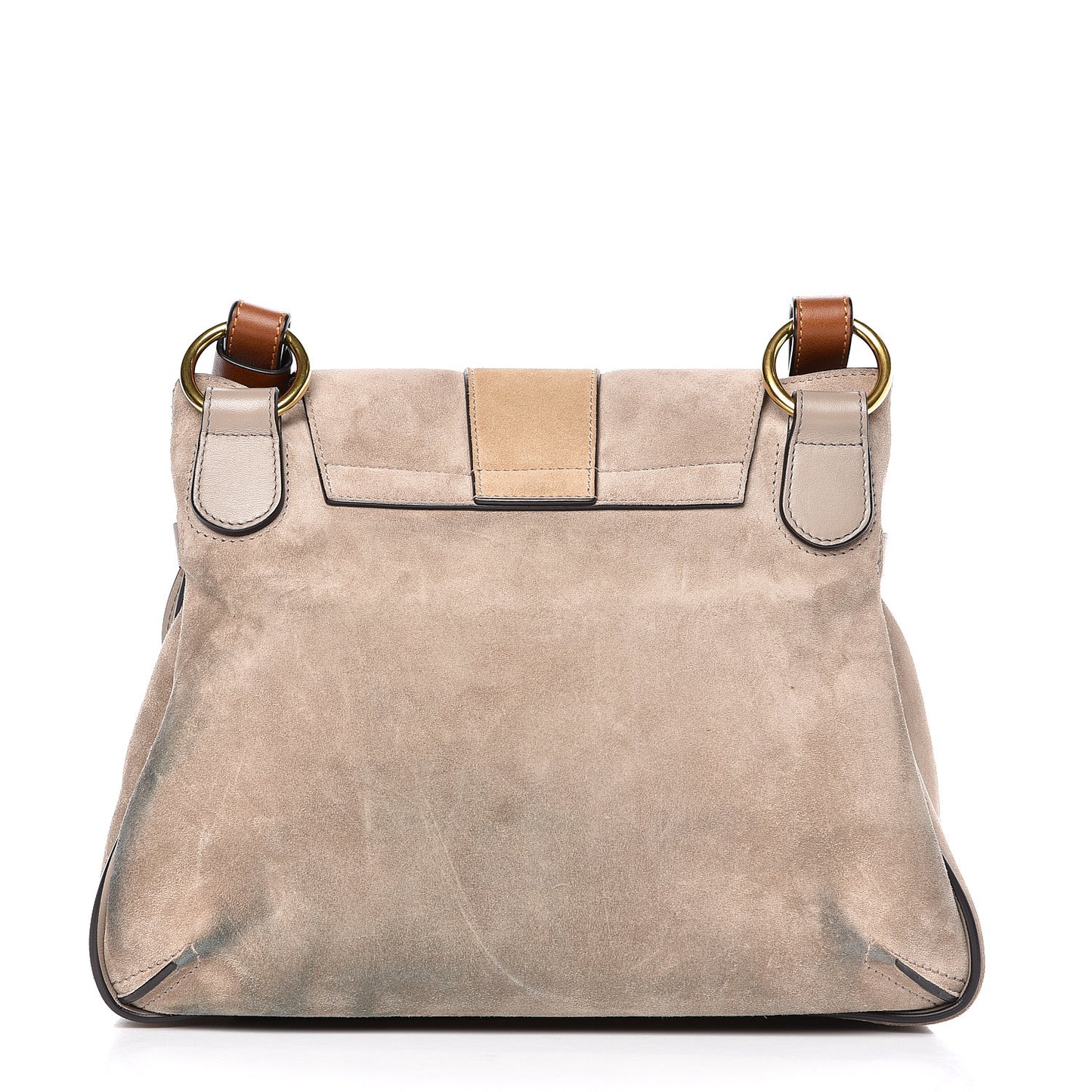 Suede Calfskin Small Lexa Shoulder Bag Motty Grey