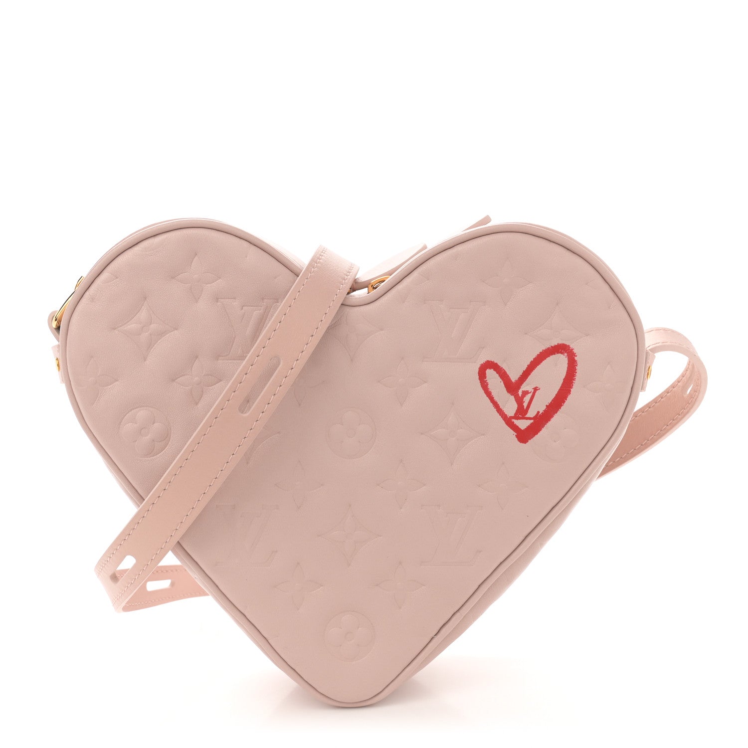 Louis Vuitton Lambskin Embossed Monogram Fall In Love Sac Coeur Light Pink 1 of 10