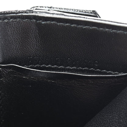 Saint Laurent Grain De Poudre Matelasse Chevron Monogram Compact Tri Fold Pocket Wallet Black 7 of 7