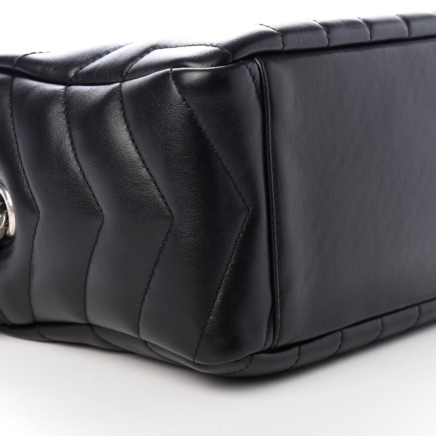 Saint Laurent Calfskin Y Quilted Monogram Small Loulou Bowling Bag Black 6 of 9