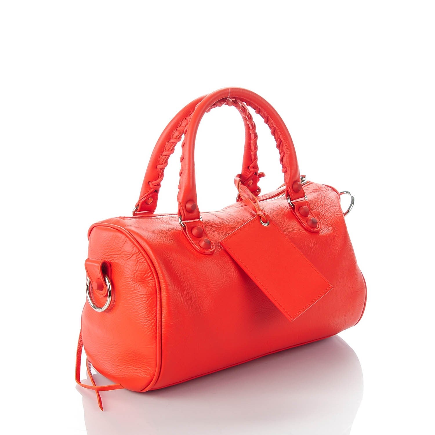 Balenciaga Matte Goatskin Rubber Covered Classic Hardware Mini Twiggy Rouge Coquelicot Rouge Braise 4 of 10