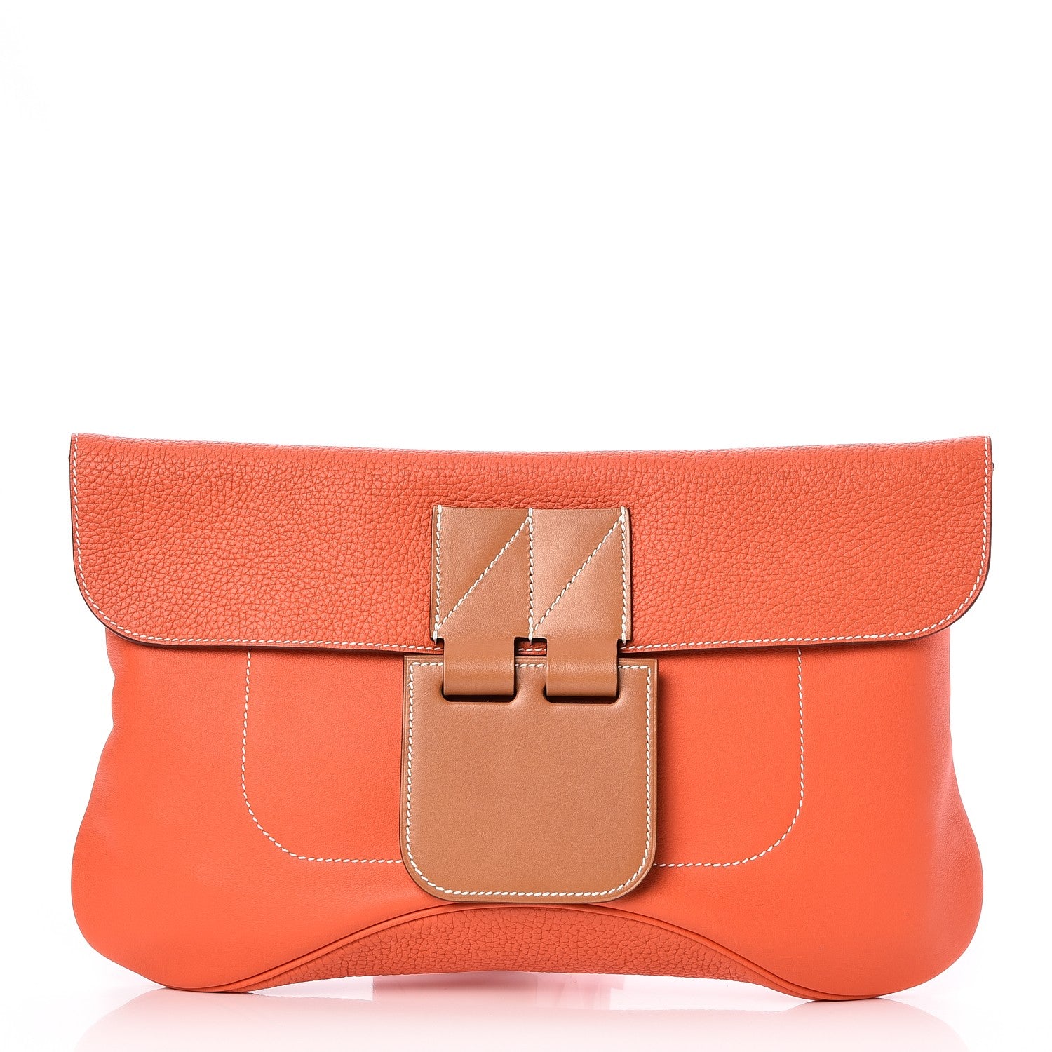 Hermes Swift Taurillon Clemence Vache Hunter Virevolte Pochette Orange Poppy 1 of 8