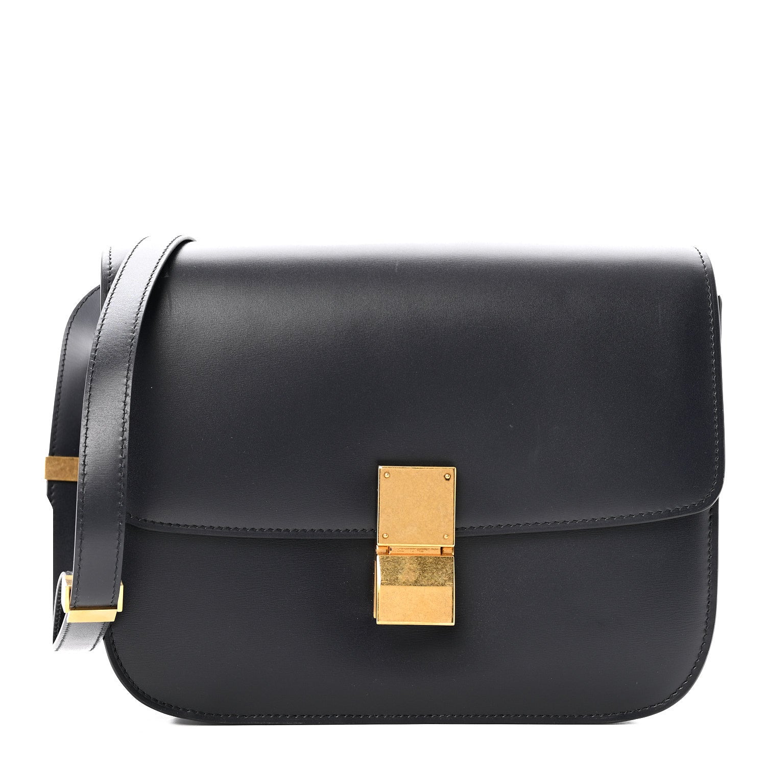 Celine Box Calfskin Medium Classic Box Flap Bag Navy 1 of 14