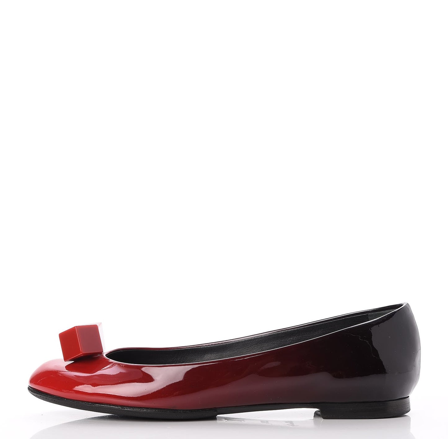 Patent Calfskin Gossip Ballerina Flats 35.5 Red