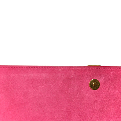 Saint Laurent Calfskin Classic Y Ligne Clutch Fuchsia 18 of 29