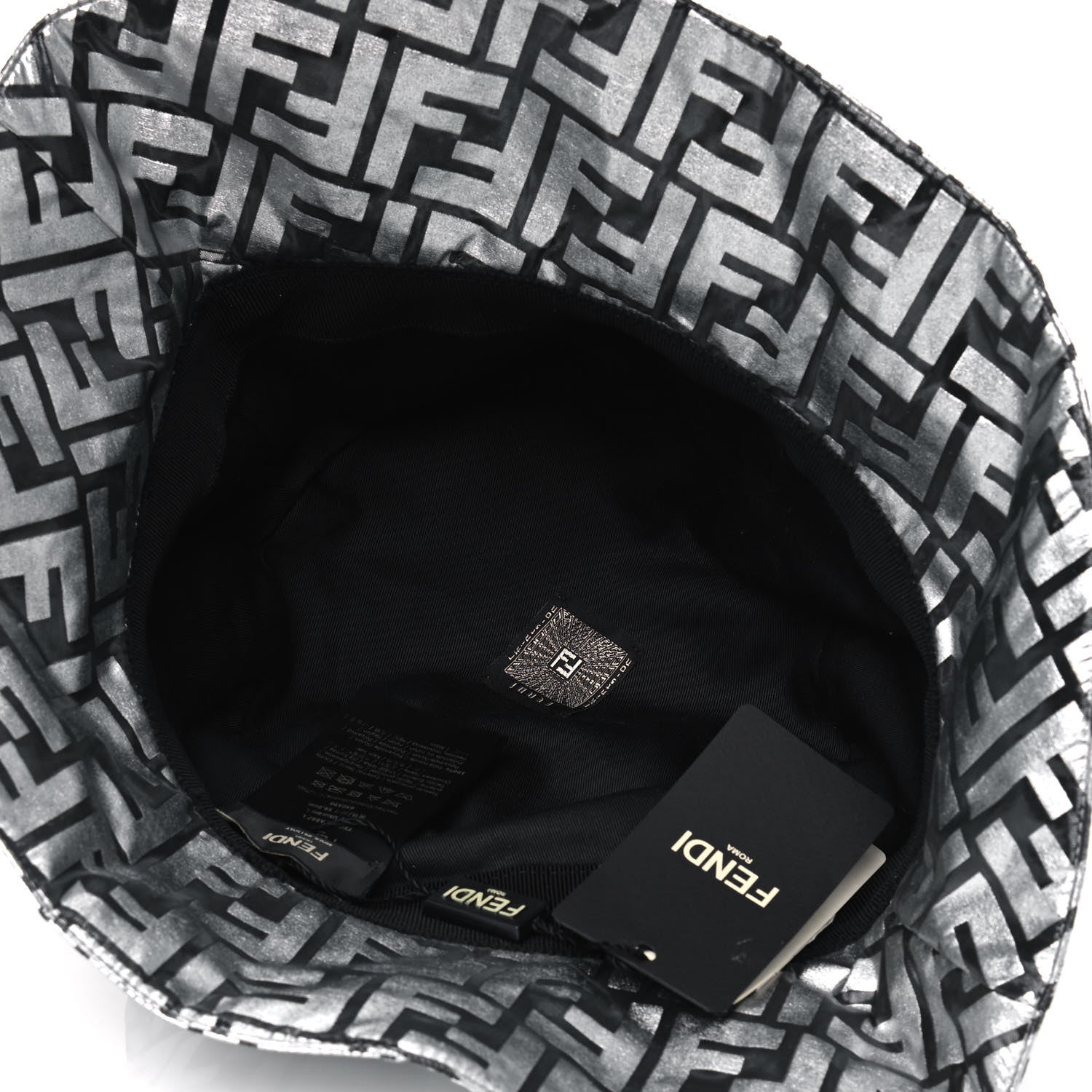 Fendi Nylon Prints On Monogram FF Bucket Hat L Silver 3 of 3