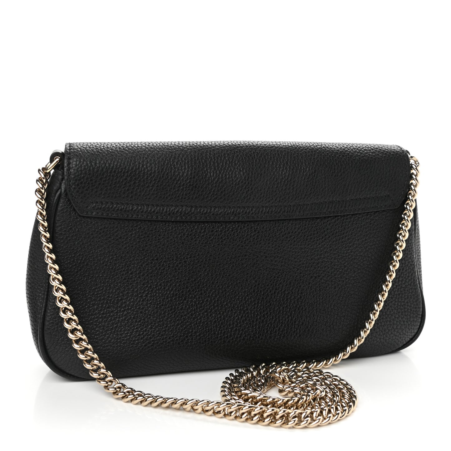 Pebbled Calfskin Medium Soho Flap Crossbody Black