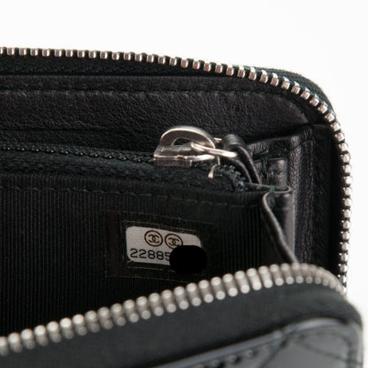 Chanel Patent Quilted Small Zip Around Wallet Black 8 of 8