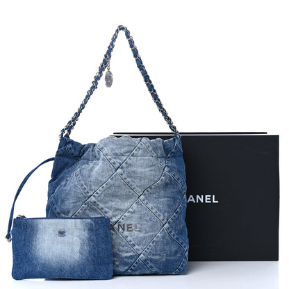 Chanel Denim Quilted Small Chanel 22 Blue 12 of 12