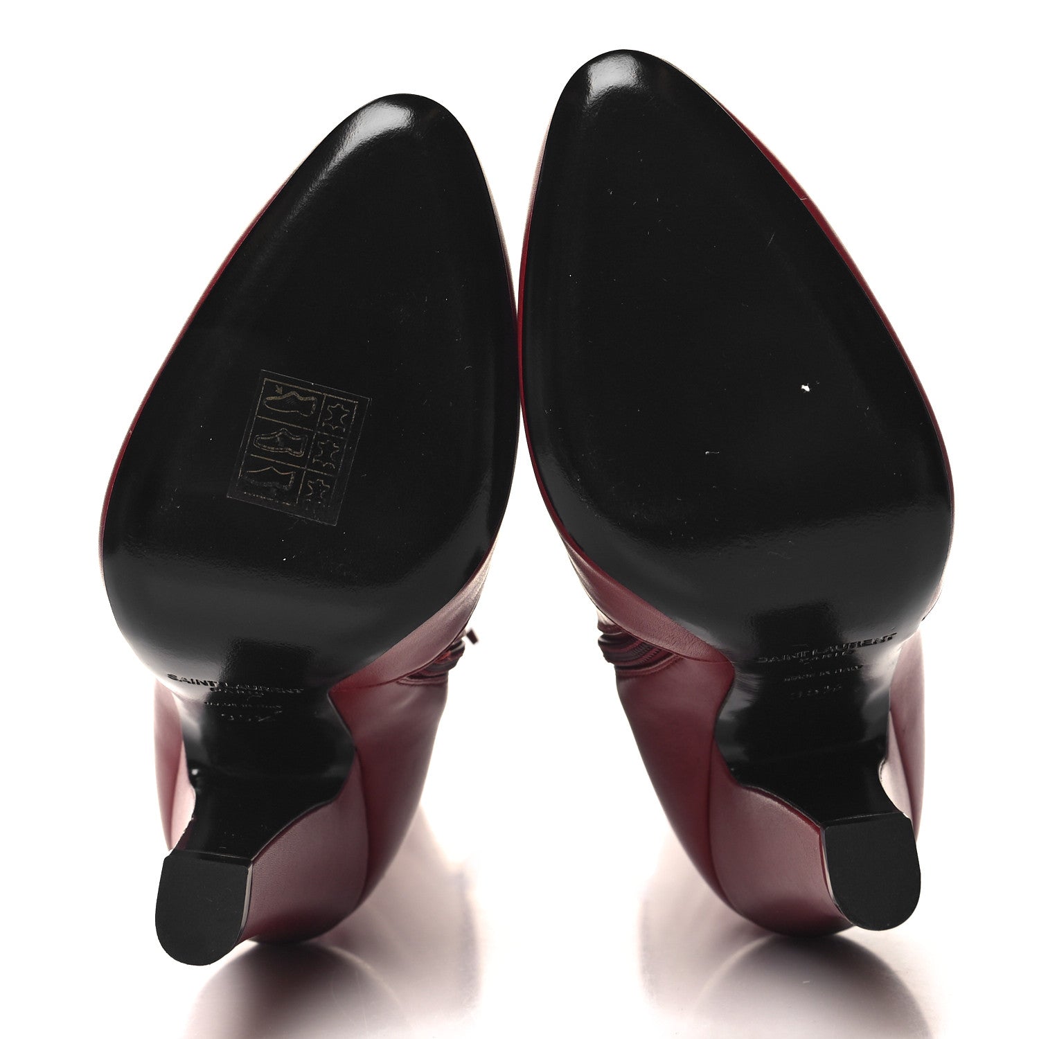 Saint Laurent Calfskin Knee High Skinny Boots 35.5 Opyum Red 5 of 7