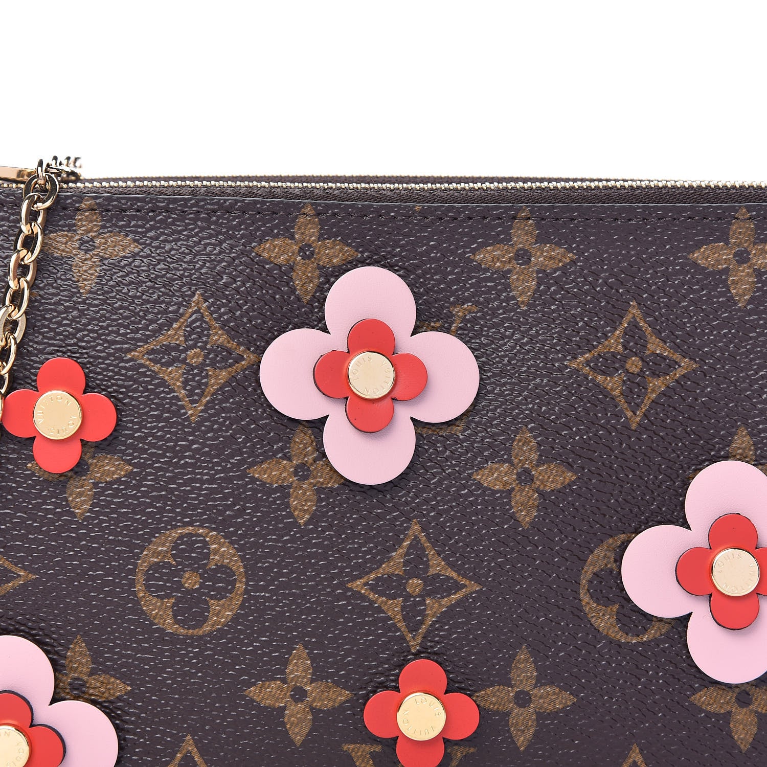 Louis Vuitton Monogram Blooming Flowers Double Zip Pochette 8 of 10