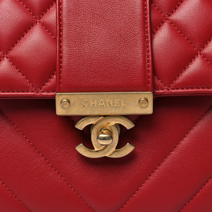 Chanel Calfskin Quilted Chevron In The City Bag Red 8 of 12