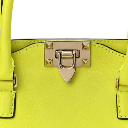 Valentino Garavani Vitello Small Rockstud Double Handle Tote Yellow Fluo 6 of 11