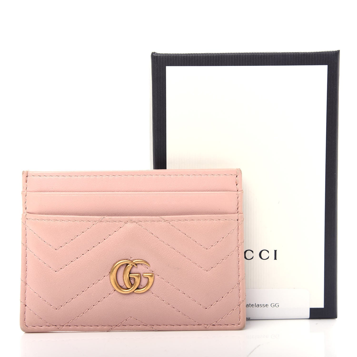 Gucci Calfskin Matelasse GG Marmont Card Holder Perfect Pink 7 of 7