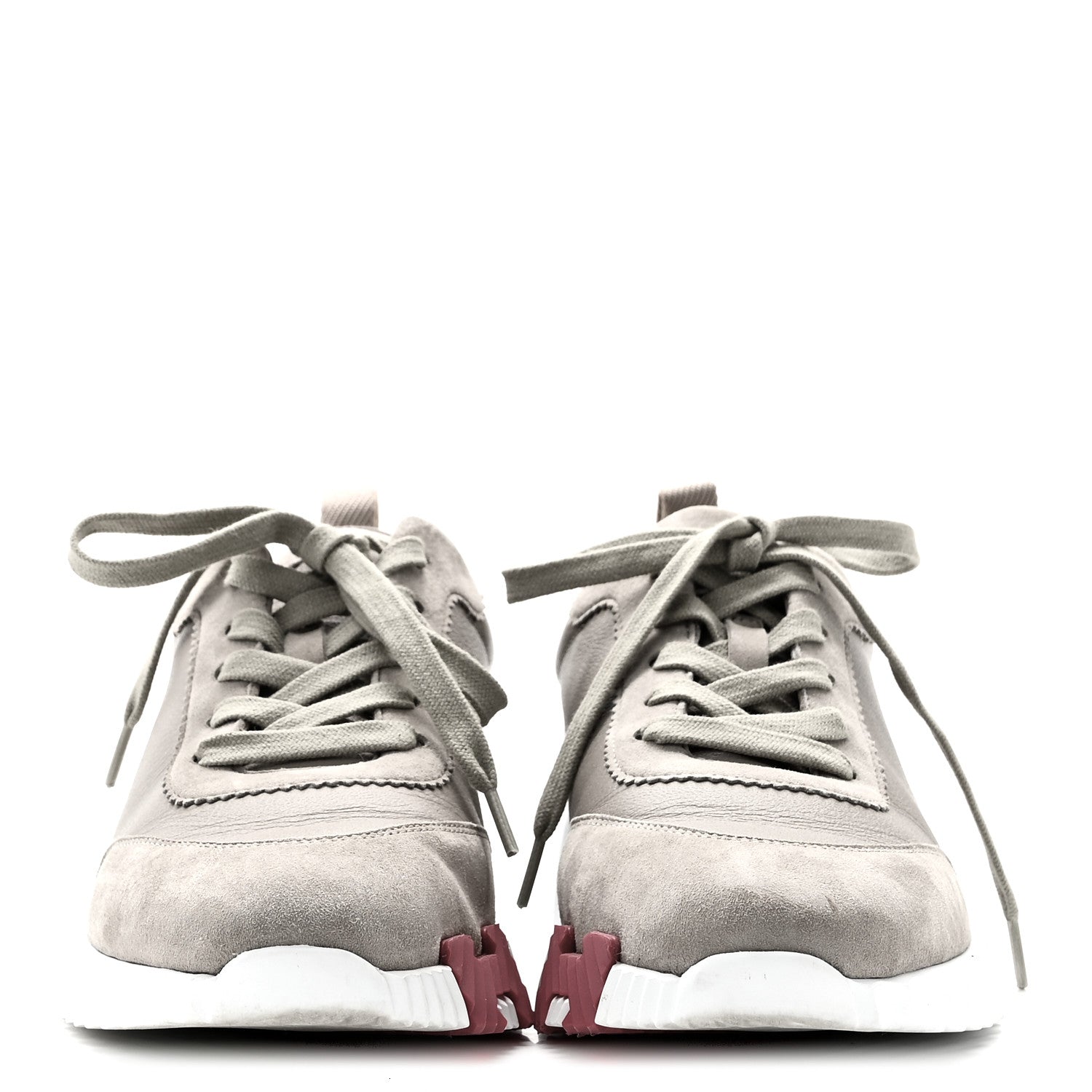 Hermes Sport Goatskin Suede Goatskin Womens Bouncing Sneakers 39 Beige Galet 3 of 9