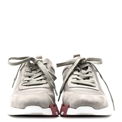 Hermes Sport Goatskin Suede Goatskin Womens Bouncing Sneakers 39 Beige Galet 3 of 9