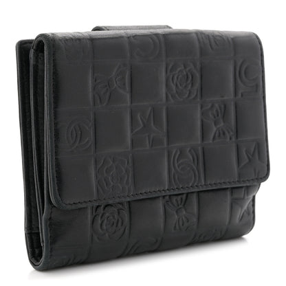 Chanel Calfskin Lucky Symbols Compact French Flap Wallet Black 3 of 10