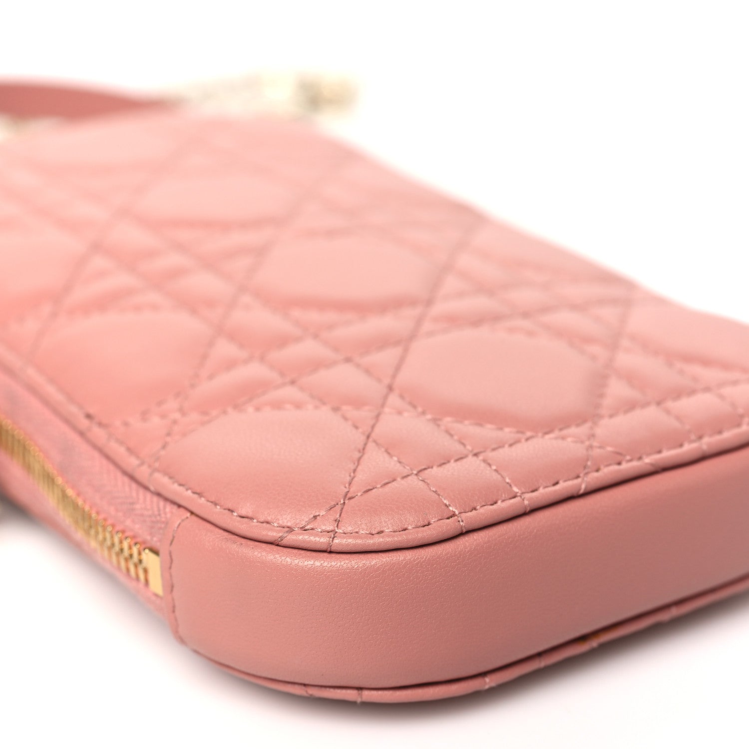 Christian Dior Lambskin Cannage Lady Dior Phone Holder Deep Nude 9 of 10