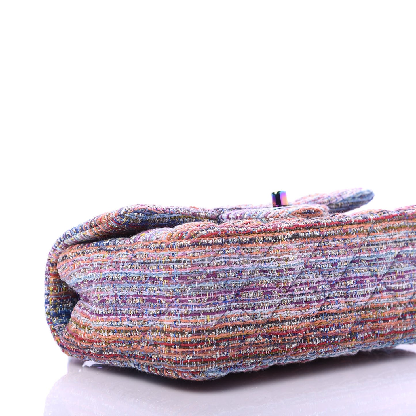 Tweed Quilted Mini Rectangular Flap Blue Pink Orange