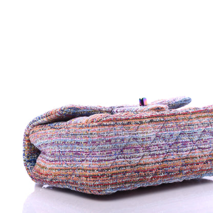 Chanel Tweed Quilted Mini Rectangular Flap Blue Pink Orange 6 of 11