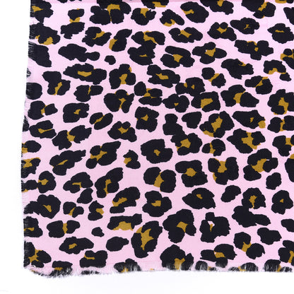 Christian Dior Silk Wool Leopard Print Fringe Shawl Pink Multicolor 2 of 3