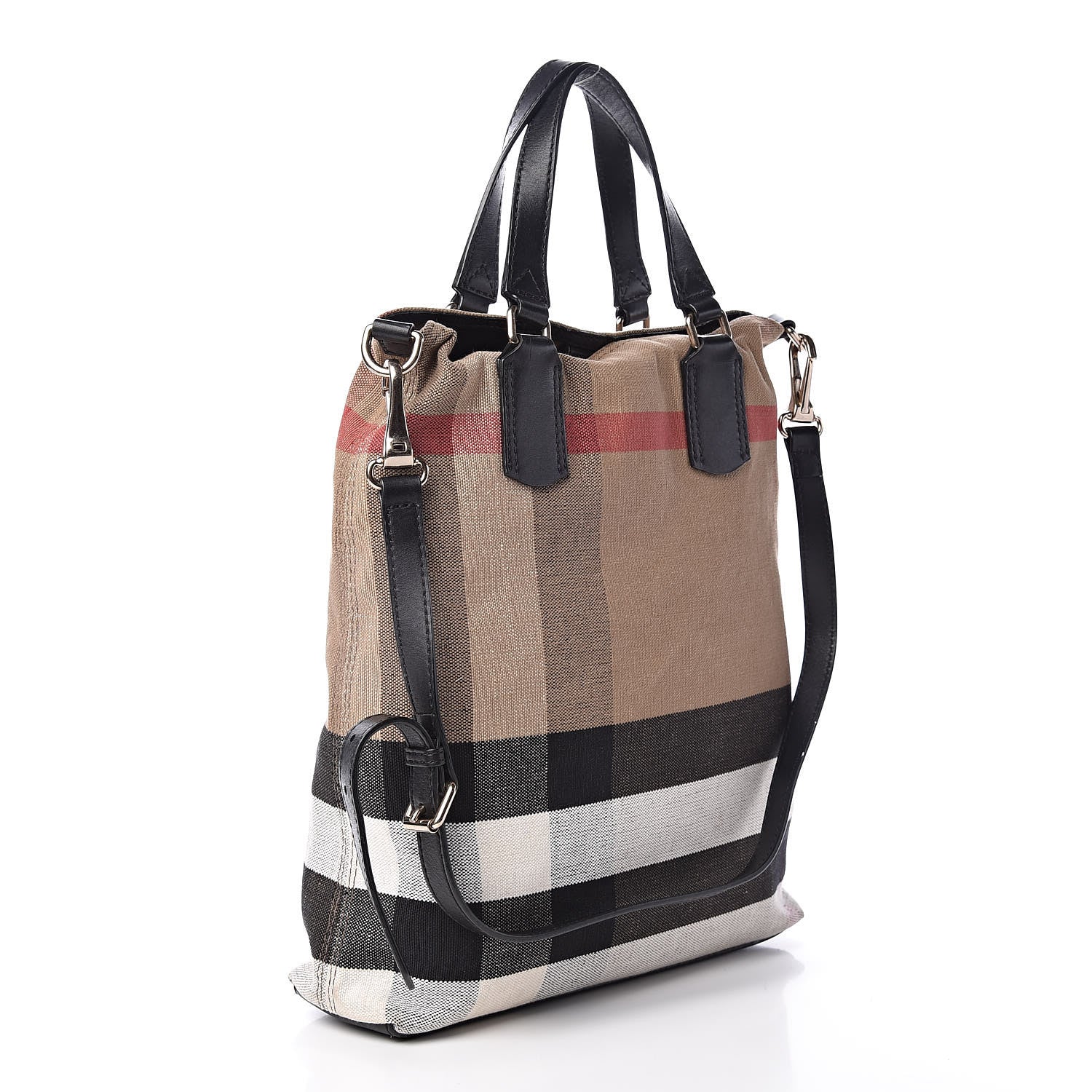 Burberry Canvas Mega Check Medium Tottenham Brit Tote Black 3 of 11