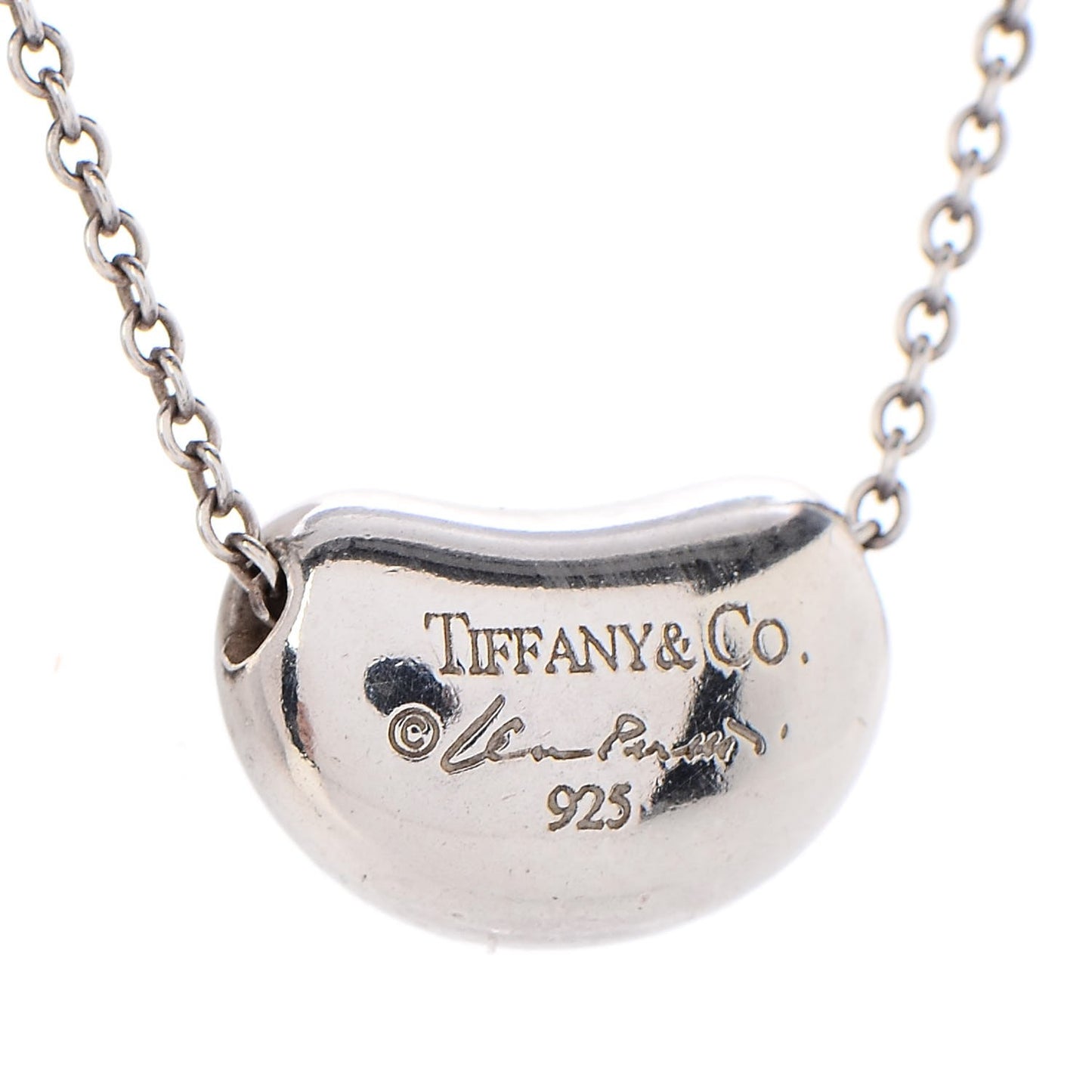 Sterling Silver 12mm Elsa Peretti Bean Pendant Necklace