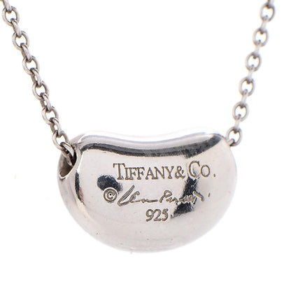 Tiffany Sterling Silver 12mm Elsa Peretti Bean Pendant Necklace 4 of 7