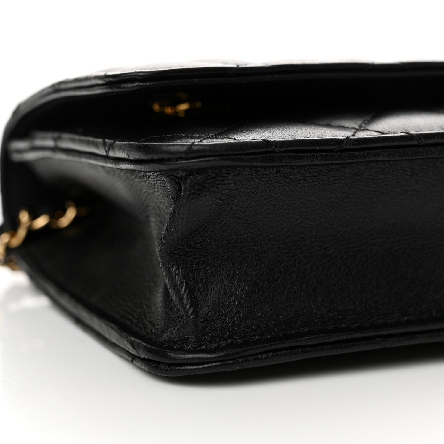 Chanel Lambskin Quilted Wallet On Chain WOC Black 10 of 14